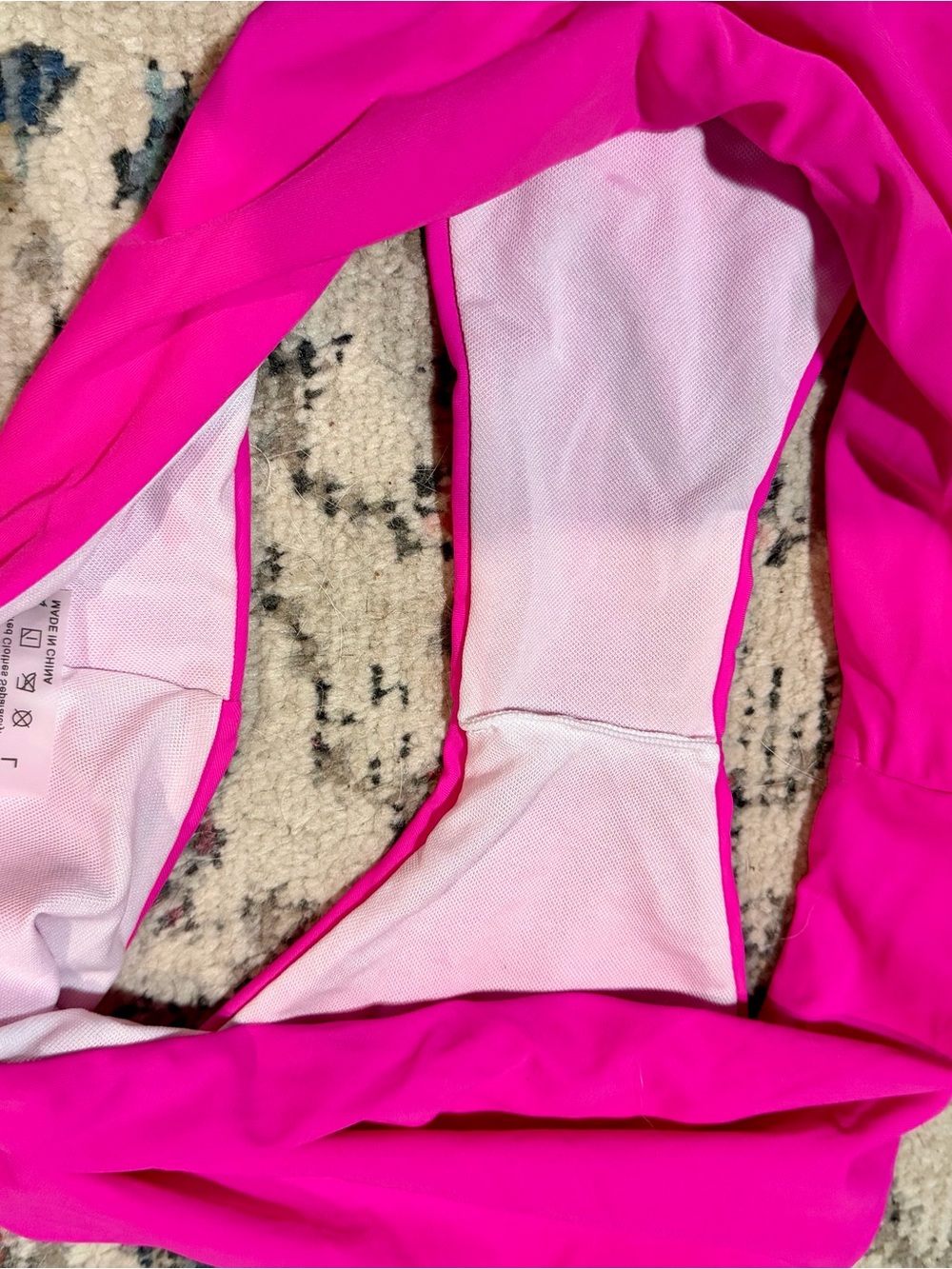 SHEIN Hot Pink One-Shoulder Bandeau Bikini Set - Picture 3 of 5